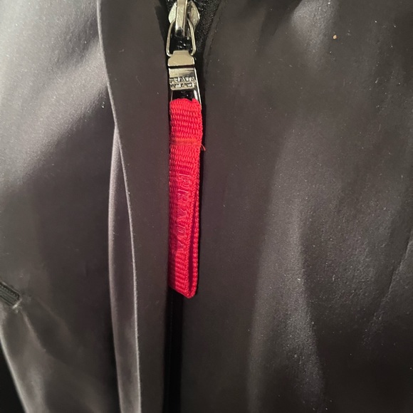 Women’s Black Jacket with Red Fur Collar - Picture 9 of 14